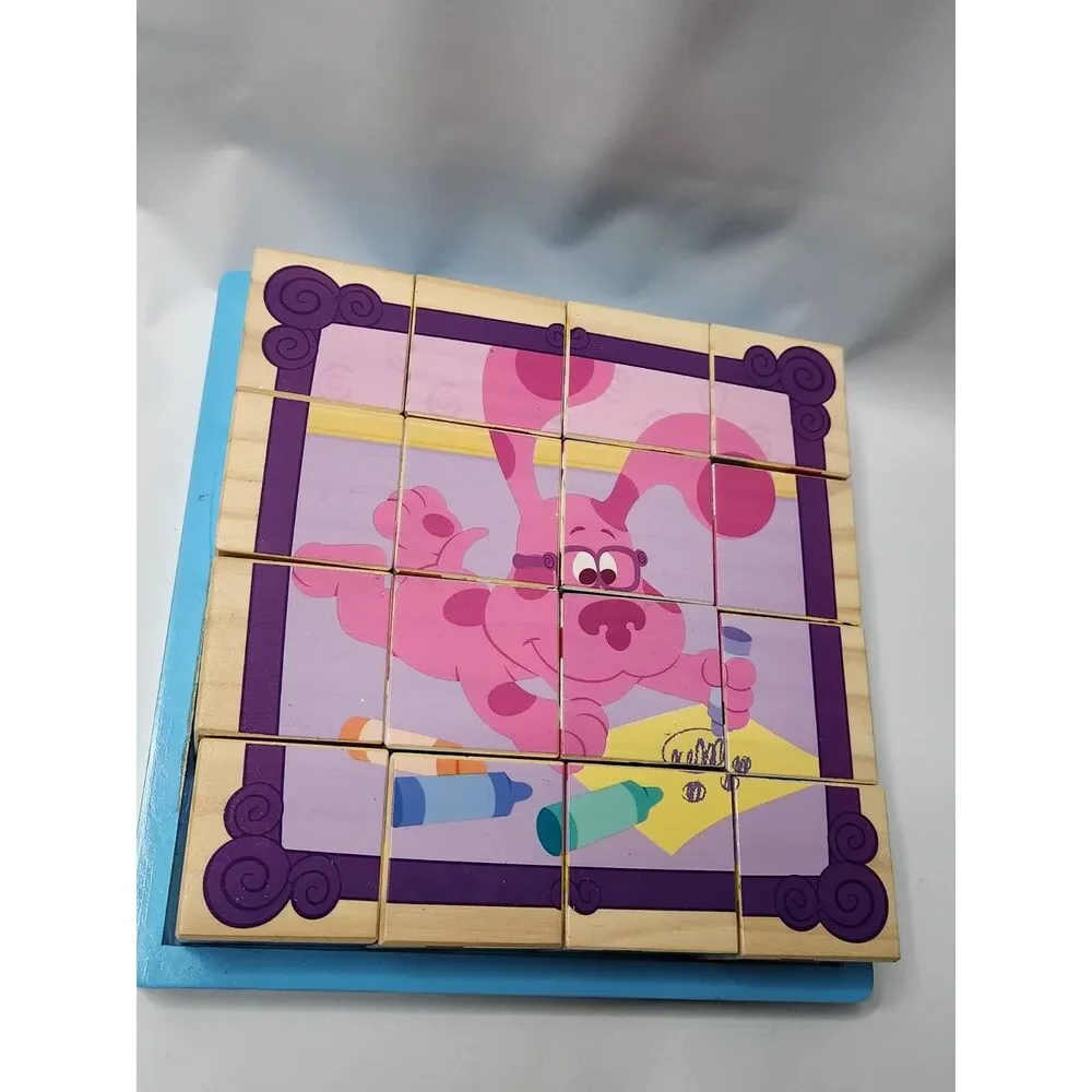 Melissa & Doug Blue’s Clues Wooden Cube Puzzle – 16 Cubes – 6 Scenes